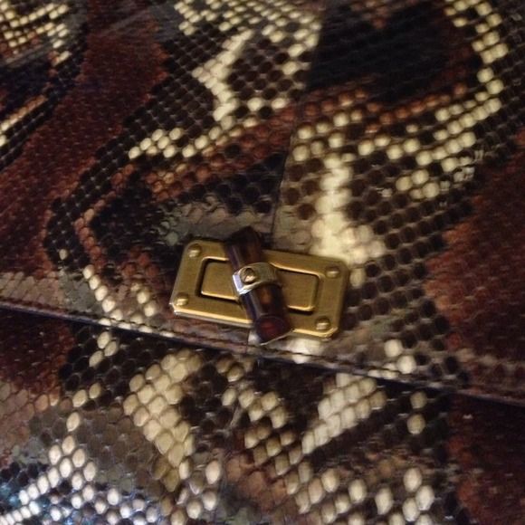 LANVIN Happy MM Printed Python Flap Chain Link NWT - Picture 2 of 4